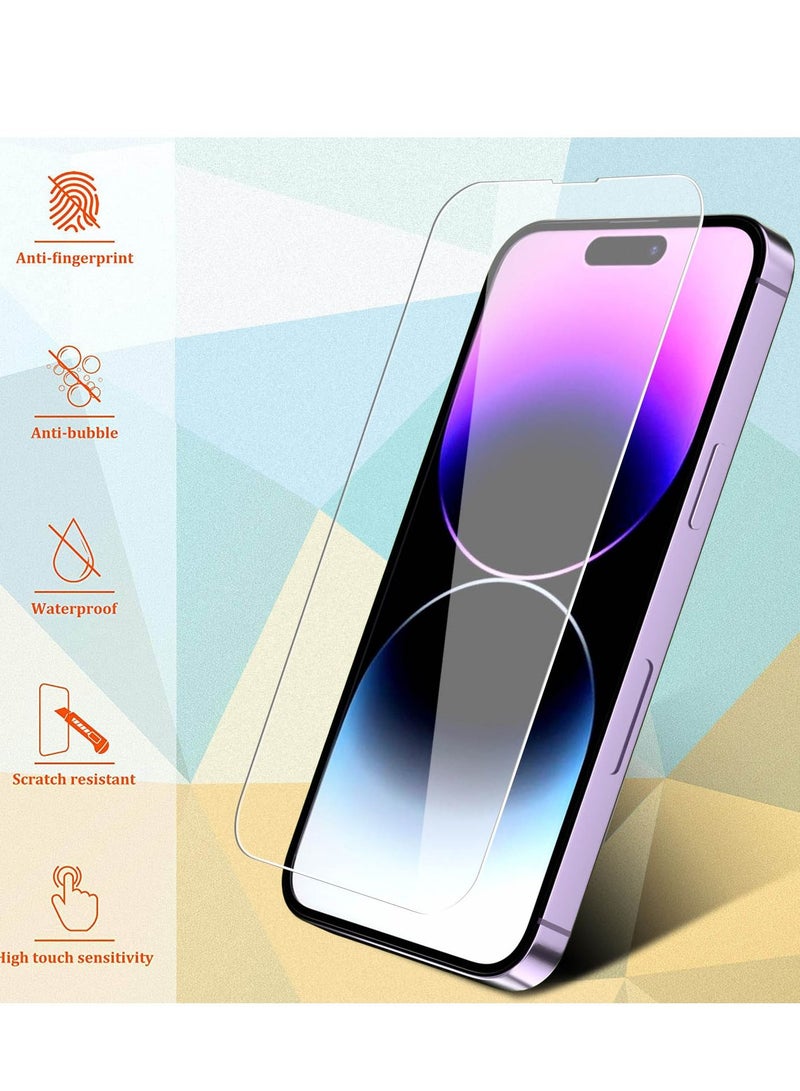 BORTONY Screen Protector for 14/14 Pro/13/13 Pro (6.1 inch) Premium HD Clear Tempered Glass Anti-Scratch Anti-Fingerprints Bubble-Free Ultra Resistant Compatible with Apple iPhone 14/14 Pro/13/13 Pro - Image 5