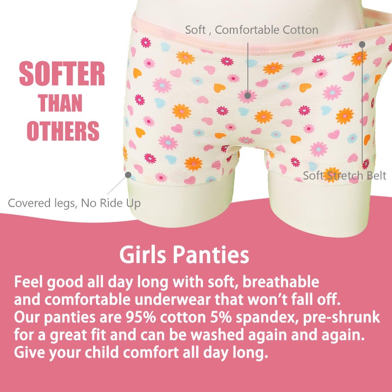 Anktry Kids 12 Pack Soft Comfort Cotton Knickers Underwear Little Girls Assorted Boyshort Panties 2-12 Yrs (Assorted-1,10-12 Years) - Image 3