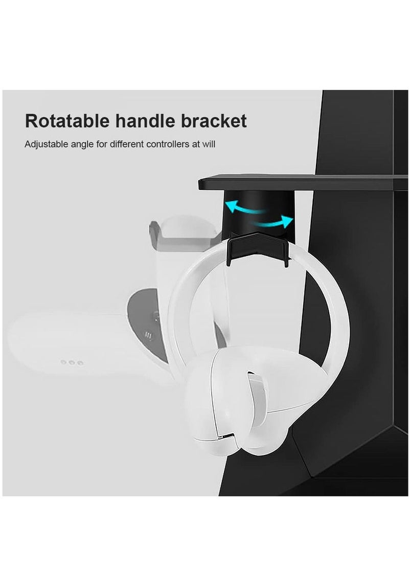 Generic - Design VR Stand Compatible with Oculus Quest Quest 2 Rift S HTC Oculus VR Headset and Touch Controllers (Black) - Image 1
