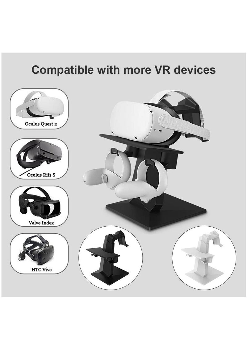 Generic - Design VR Stand Compatible with Oculus Quest Quest 2 Rift S HTC Oculus VR Headset and Touch Controllers (Black) - Image 1