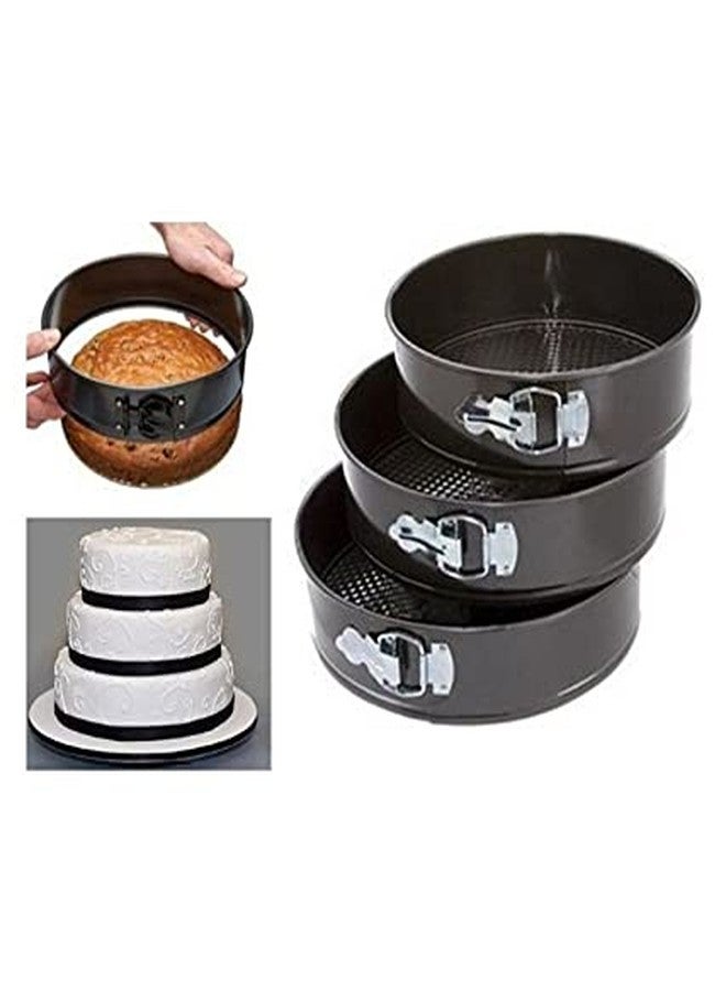 Kosh - Perfect Baking Tools for Beginners or Experts- Bakeware Cake Mould Non-Stick Teflon Coated Carbon Steel Cake Mold/Baking Tray/Tin/Pan - 1 pc (3 PC Round Cake Mould) - Image 4