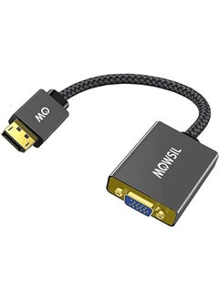 MOWSIL DisplayPort to VGA Adapter, DisplayPort Input to VGA Output Adapter Compatible for Lenovo Dell HP and other Brand Gold-Plated Connectors, Aluminium Shell&Nylon Cable  - Image 1