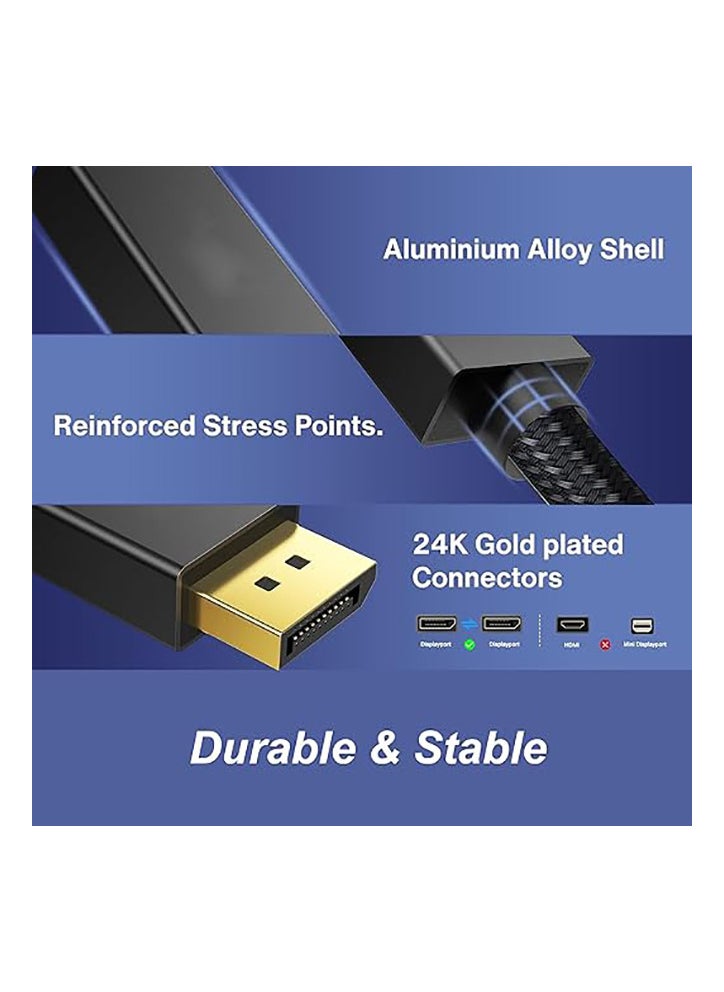 MOWSIL - DisplayPort to VGA Adapter, DisplayPort Input to VGA Output Adapter Compatible for Lenovo Dell HP and other Brand Gold-Plated Connectors, Aluminium Shell&Nylon Cable - Image 1