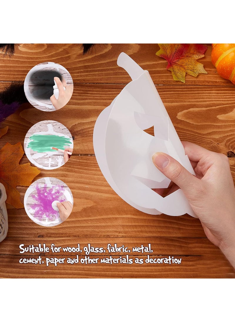 Outus - Kruz 20 Pieces 8 Inch Halloween Pumpkins Stencils Reusable Plastic Stencils Template Decorative Pumpkin Expression Template for DIY Pumpkin Carving Craft Art Drawing Painting - Image 1