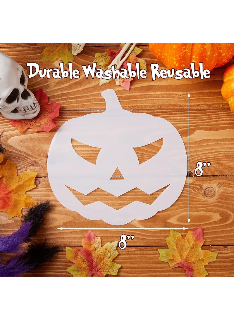 Outus - Kruz 20 Pieces 8 Inch Halloween Pumpkins Stencils Reusable Plastic Stencils Template Decorative Pumpkin Expression Template for DIY Pumpkin Carving Craft Art Drawing Painting - Image 1