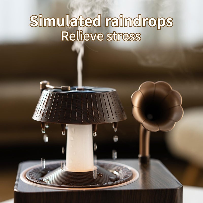 Stjiatu Aromatherapy Diffuser Oil Humidifier with Essential for Home, 250ml Rain Ultrasonic Aroma Diffuser. 7 Colors Light Waterless Auto Off with Remote Control for Large Room Office, Dark Wood Grain Gifts - Image 2