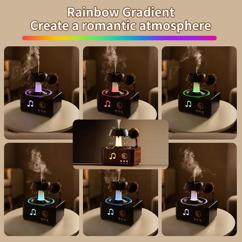Stjiatu Aromatherapy Diffuser Oil Humidifier with Essential for Home, 250ml Rain Ultrasonic Aroma Diffuser. 7 Colors Light Waterless Auto Off with Remote Control for Large Room Office, Dark Wood Grain Gifts - Image 4