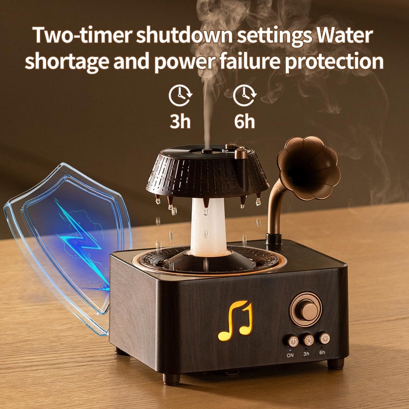 Stjiatu Aromatherapy Diffuser Oil Humidifier with Essential for Home, 250ml Rain Ultrasonic Aroma Diffuser. 7 Colors Light Waterless Auto Off with Remote Control for Large Room Office, Dark Wood Grain Gifts - Image 5