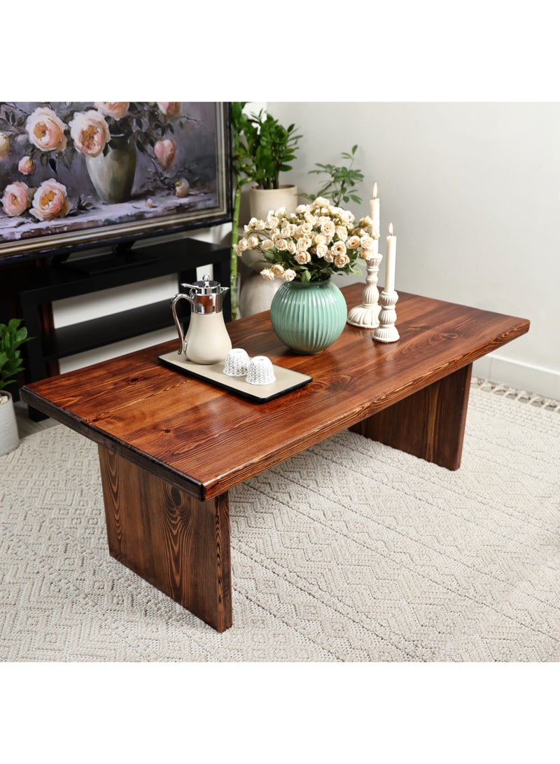 حكاية شمعة طاولة متعددة الاستخدام مستطيلة ، طاولة قهوة كبيرة لغرفة المعيشة متعددة الاستخدامات ، بني 45x60x120 - Image 1