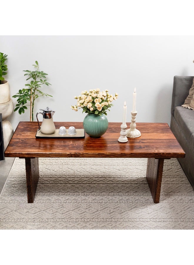 حكاية شمعة طاولة متعددة الاستخدام مستطيلة ، طاولة قهوة كبيرة لغرفة المعيشة متعددة الاستخدامات ، بني 45x60x120 - Image 2