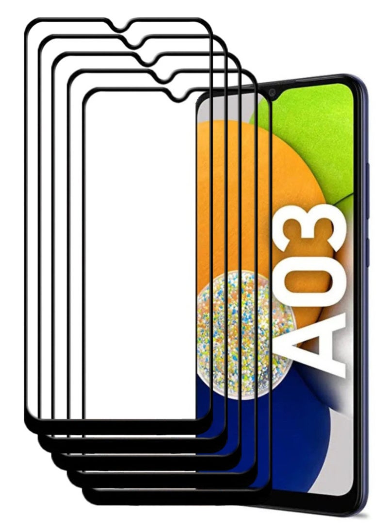 ACLIX 5 Pieces Antistatic ESD Dustproof Premium Quality High Definition Tempered Glass Screen Protector Designed For Samsung Galaxy A03 - Image 1
