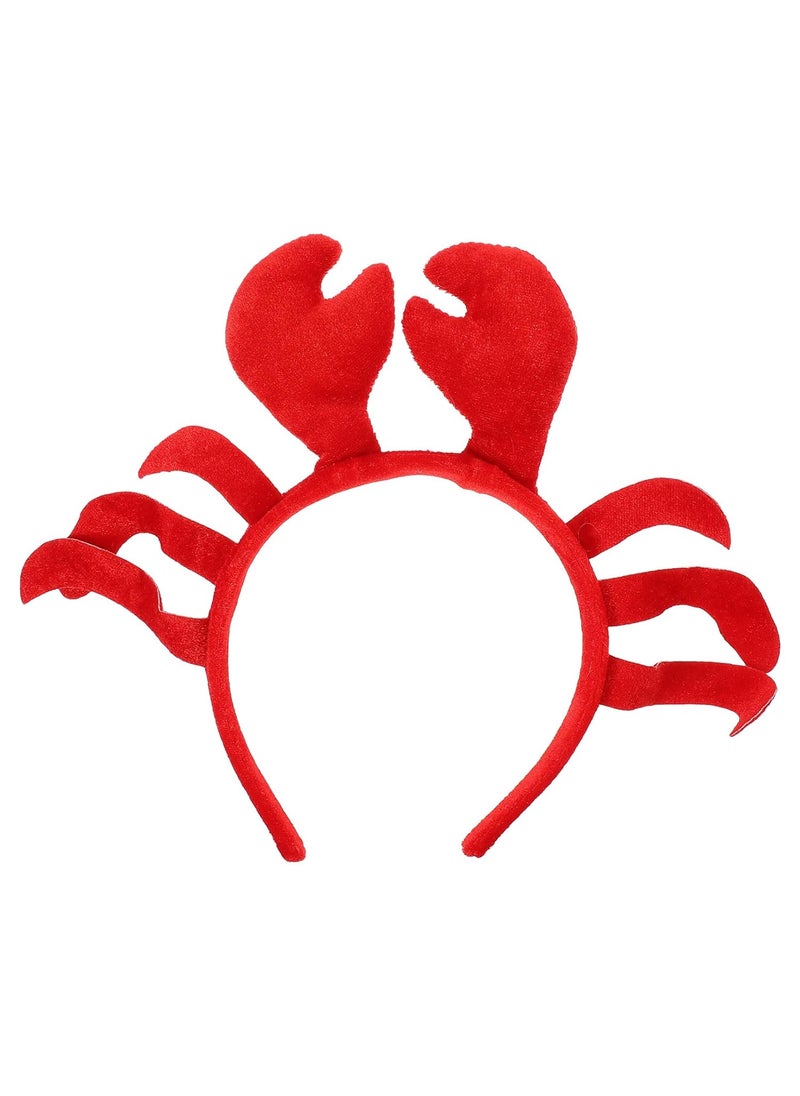 Healeved - Healeved Christmas Headband Crab Costume Crab Headband Crab Costume Plush Claw Headband Christmas Decorations Props Headband Shaped Headband Christmas Hair Accessories Red - Image 1
