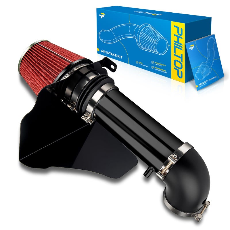 نظام كيت سحب الهواء البارد PHILTOP 4 مع درع حراري متوافق مع كرايسلر 300 20062010 دودج تشالنجر 20092010 تشارجر 20062008 ماغنوم 20072008 V8 57L 61L أداء عالي باللون الأحمر