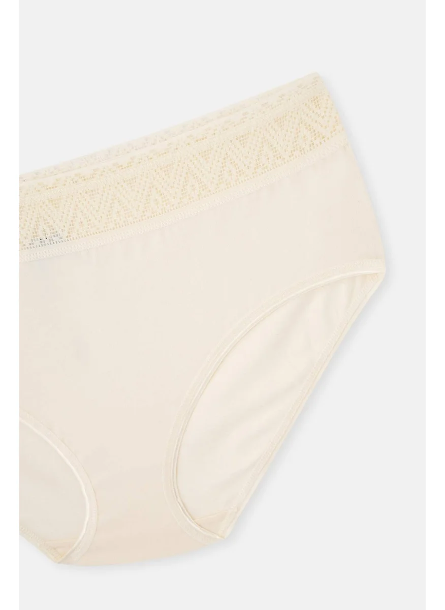 dagi Ecru Single Jersey Mid Panties