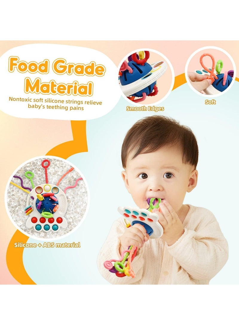 Sensory Baby Teething Toys 6 to 12 Months, Infant Toddler Travel Toys for 1 2 Year Old Boy Girl Birthday Gifts, Soft String Fidget Educational Learning for 9 10 18 Months, Blue  - Image 4