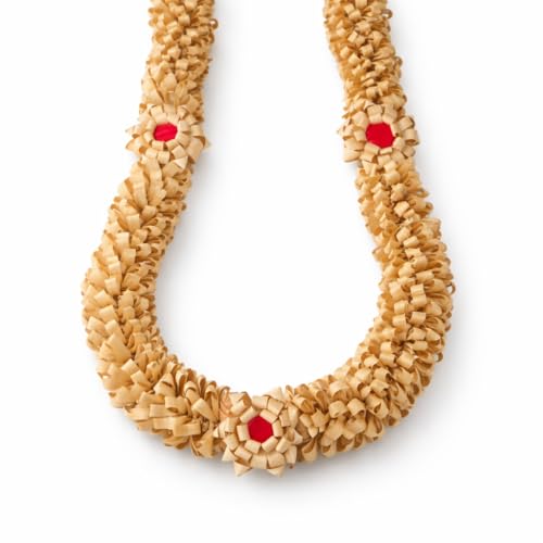 RDK SON'S Sandalwood Processed Photo Frame Mala | Chandan Scented Wooden Chaal | Garland for Photos of Loved Ones | Traditional Mala for God and Pitra, Pooja Room Size:- 30 Inches (76 cm) - Image 4