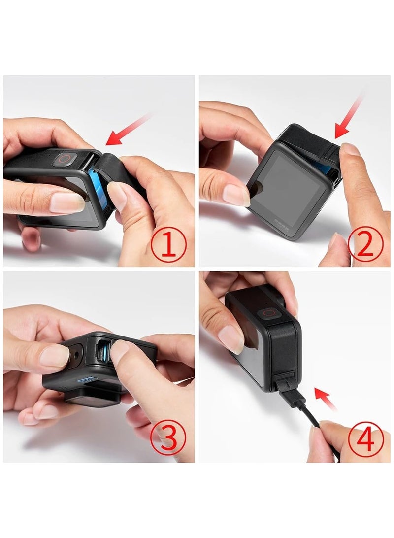 SOLDOUT Flip Battery Side Cover Removable Battery Door Lid Replacement Charging Case Port Compatible with GoPro Hero 11 10 9 Go Pro Accessories - Image 5
