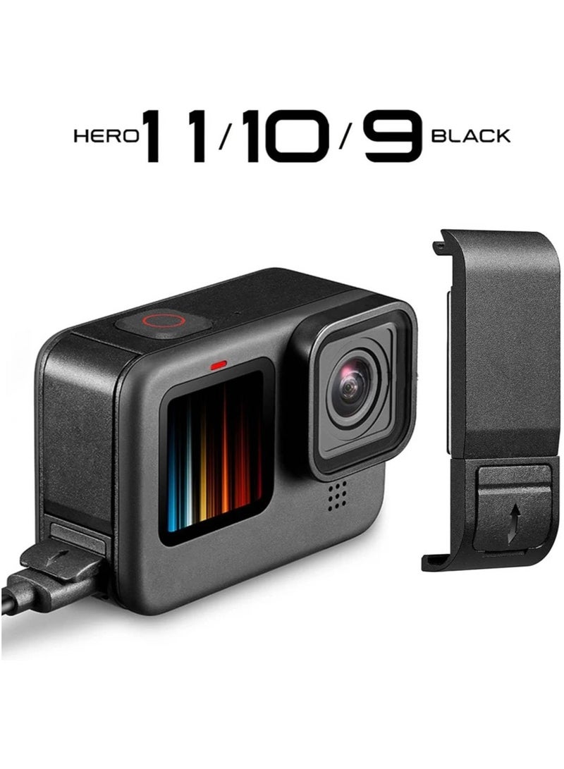 SOLDOUT Flip Battery Side Cover Removable Battery Door Lid Replacement Charging Case Port Compatible with GoPro Hero 11 10 9 Go Pro Accessories - Image 4