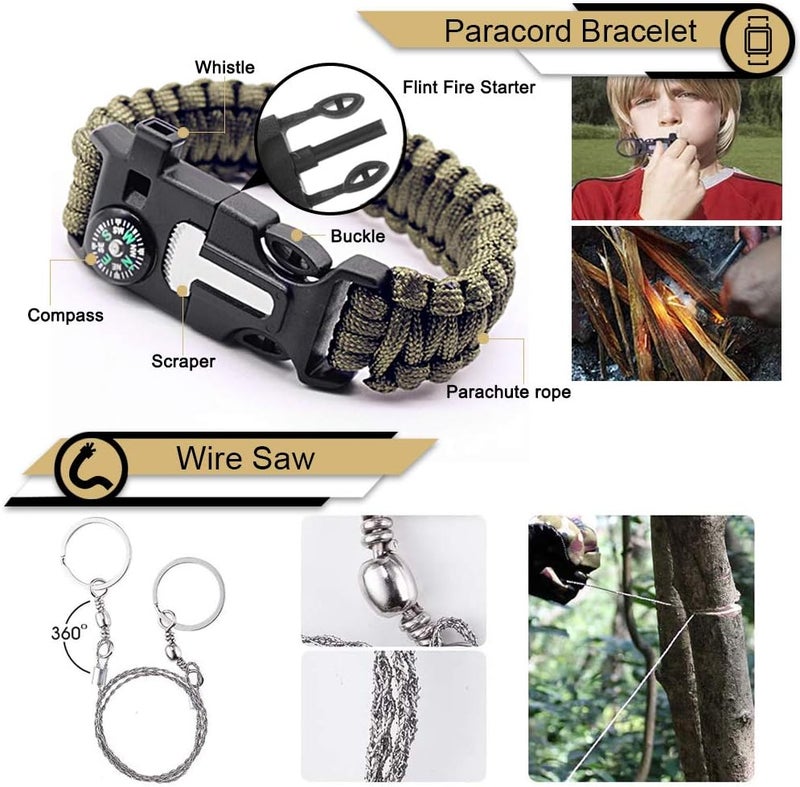 EMDMAK Gifts for Men Dad Husband Boyfriend, Survival Gear and Equipment 15 in 1, Outdoor Emergency Survival Kit, Camping Hunting Fishing Christmas Birthday Gifts Ideas for Him Teen Boy Cool Gadget - Image 5