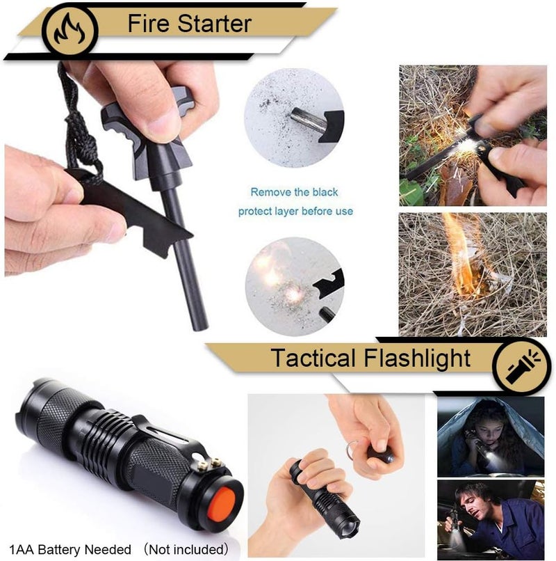 EMDMAK Gifts for Men Dad Husband Boyfriend, Survival Gear and Equipment 15 in 1, Outdoor Emergency Survival Kit, Camping Hunting Fishing Christmas Birthday Gifts Ideas for Him Teen Boy Cool Gadget - Image 2
