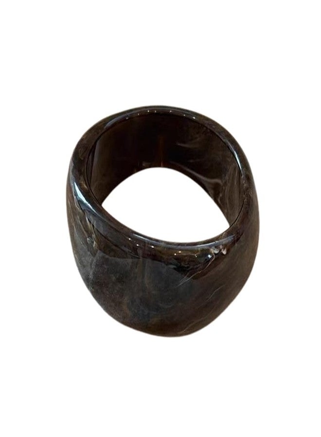 Pingyongchang Acrylic Chunky Cuff Bangle Wide Bracelet for Women Vintage Resin Irregular Geometric Wristbands Bracelet Trendy Punk Bangles Jewelry Gifts-Brown - Image 1