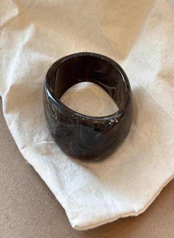 Pingyongchang Acrylic Chunky Cuff Bangle Wide Bracelet for Women Vintage Resin Irregular Geometric Wristbands Bracelet Trendy Punk Bangles Jewelry Gifts-Brown - Image 2