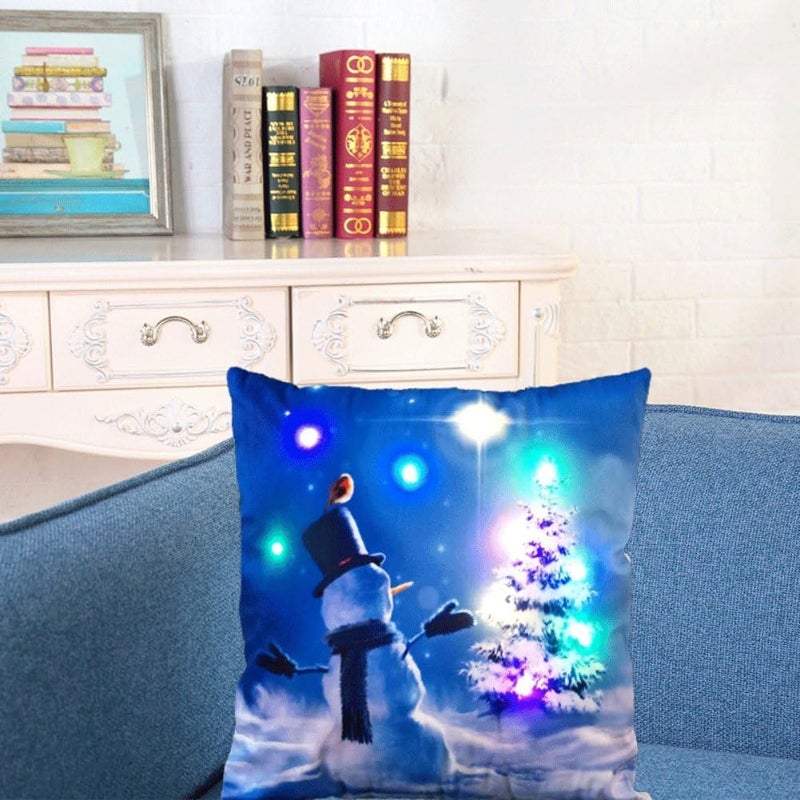 woobles Decorative Cushion Cases Throw Pillow Covers 18x18 Inch 45x45 cm for Sofa Bedroom Soft Solid Decorative Led Light Pillow Cases - Image 2