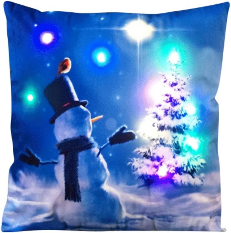 woobles Decorative Cushion Cases Throw Pillow Covers 18x18 Inch 45x45 cm for Sofa Bedroom Soft Solid Decorative Led Light Pillow Cases - Image 1