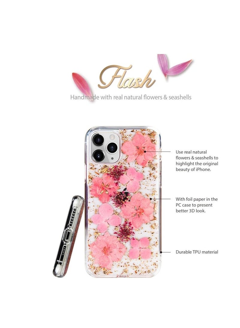 IAF X-fitted iPhone 11 Case, iPhone 11 Glitter Clear Bumper Case Dried Flower Case Bling Case Girly Protective Slim cover Compatible with iPhone 11 6.1", pink  - Image 3