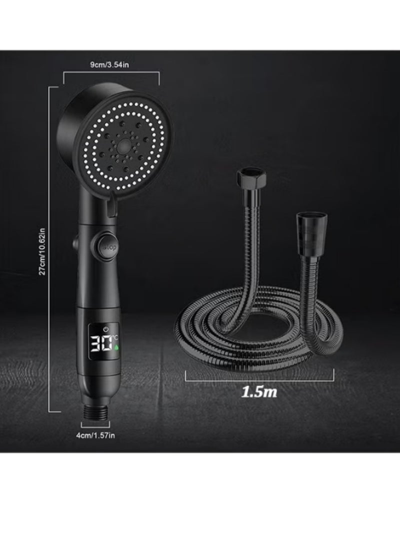 BEILINGDUN Handheld Shower 5 Modes Power Shower Head,Shower Head and Hose 2m with Temperature Indicator, Water Saving Shower Head for Adults Children Pets - Image 2