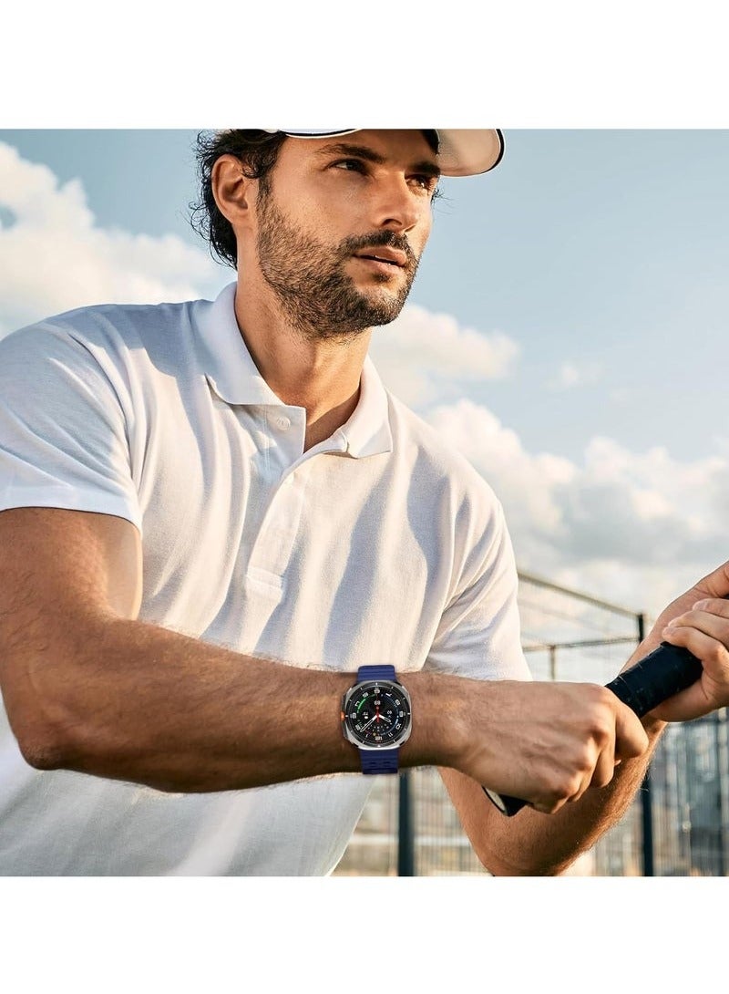 إلترازون Soft Silicone Adjustable Replacement Watch Strap for 47mm Galaxy Watch 7 Ultra | Durable Sport Bracelet | Lightweight, Sweat-Resistant Band for Active Lifestyle | Easy Installation – - Image 5