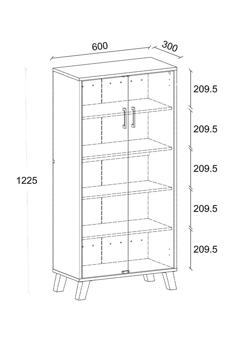 DANUBE HOME Lolly 2 Door Shoe Cabinet Modern Design Wooden Furniture Shoe Organiser For Entryway Hallway Made in Malaysia Shoe Rack L 60 x W 30 x H 123 cm White/Sonoma Oak  - Image 3