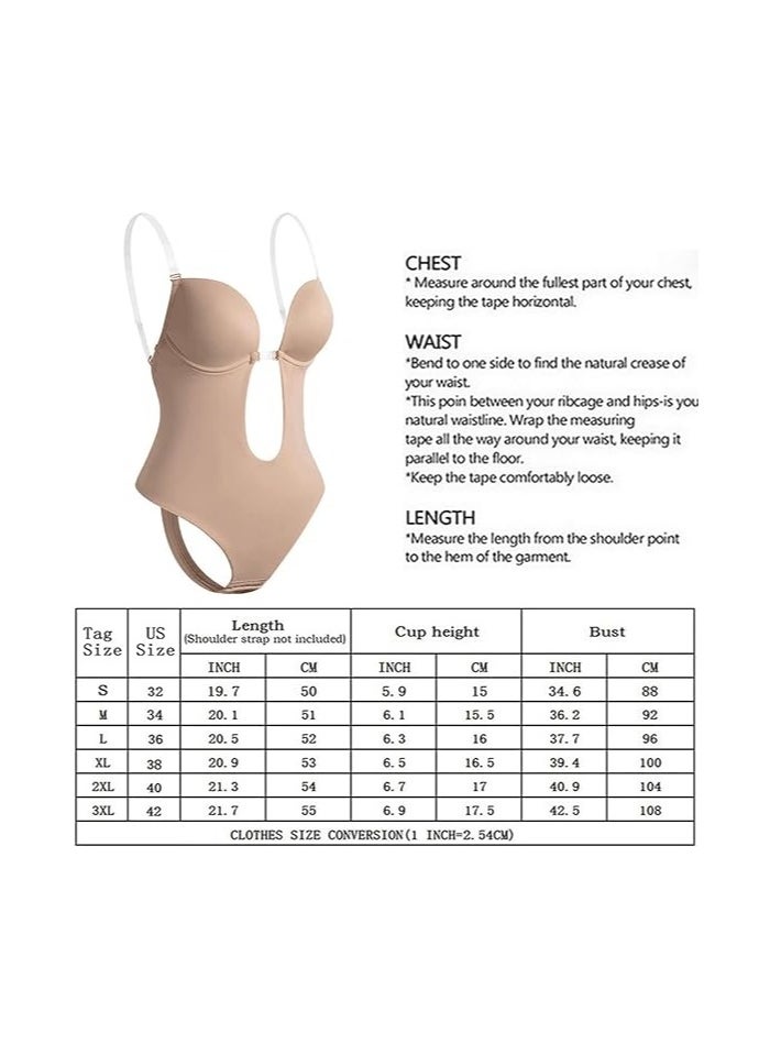 Furtey - Strapless Backless Bras for Women Bodysuit Seamless U Plunge Shapewear Invisible Plunge backless Body Shaper Bra for Women Party Wedding - Image 1