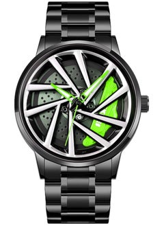 SKMEI SKMEI Men's Sports Watch 3D Hollow Wheel Design Stainless Steel Watch Waterproof Car Wheel Rolling Spinning Dial Watch 1990C 
