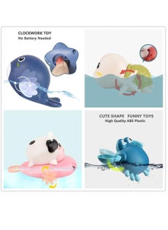 XICEN 5pcs Cute Baby Bath Toys Set Clockwork Bathtub Swimming Pool Toys Animals Duck Dolphin Tortoise Design for Toddlers Infants Boys Girls  - Image 2