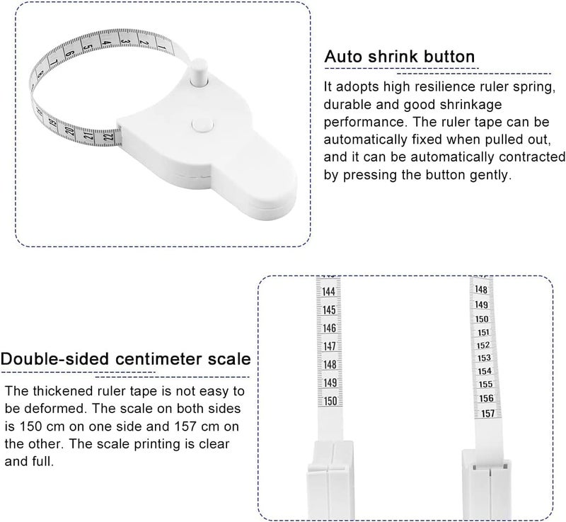 Lampostick Body Measuring Tape Retractable inch tape for measurement for body with Lock Pin and Push Button 150cm Tape Measure for Fat Measurement and Weight Loss Sewing Tape Tailor Tape  - Image 3