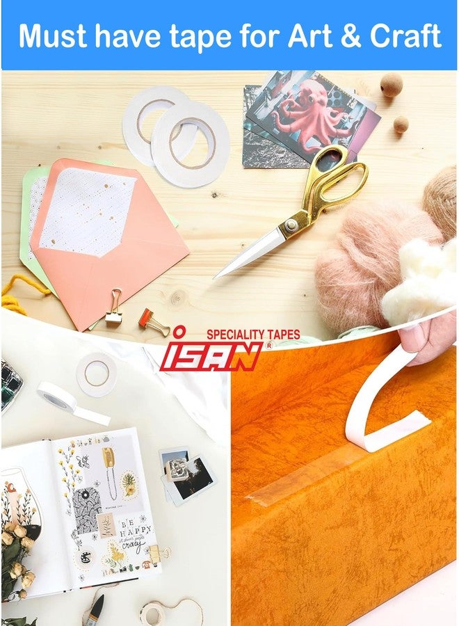 ISAN® Tissue Tape Duoble Sided Width 12mm (1/2" Approx) X Length 20 Meters (4 Pcs.) for Crafting, Scrapbooking, Gift Wrapping, DIY projects - Image 3