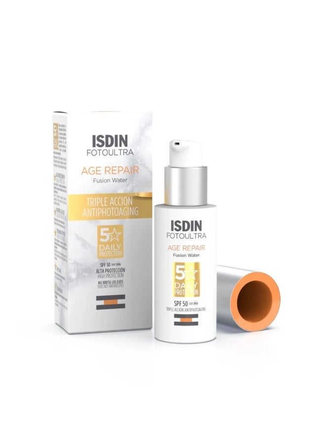 آيسدين سوتيكز واقي شمس يومي للوجه من ISDIN FotoUltra Age Repair Fusion Water SPF 50 | لمسة نهائية ناعمة ومرطبة - Image 1
