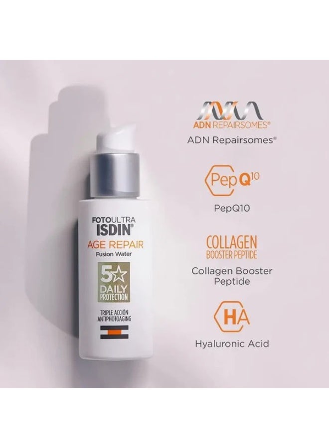 آيسدين سوتيكز واقي شمس يومي للوجه من ISDIN FotoUltra Age Repair Fusion Water SPF 50 | لمسة نهائية ناعمة ومرطبة - Image 4