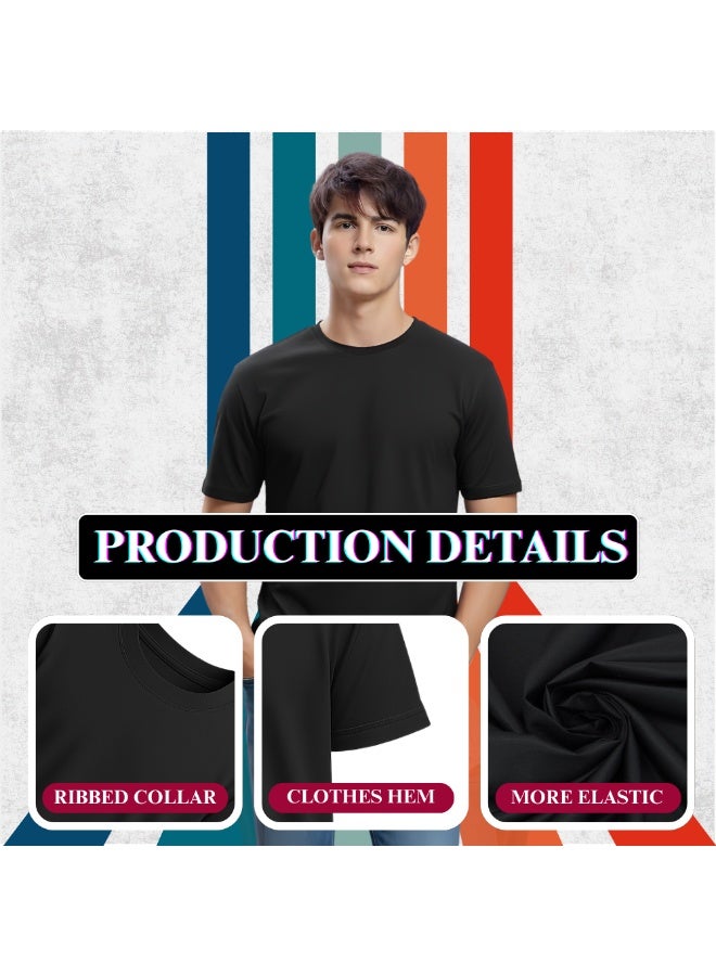 PRINTSHOP4ME Pack of 5 Adult T-Shirts for Men's - Round Neck Short Sleeve Tshirt - 5-Pack Crew Neck Tshirt - Image 5