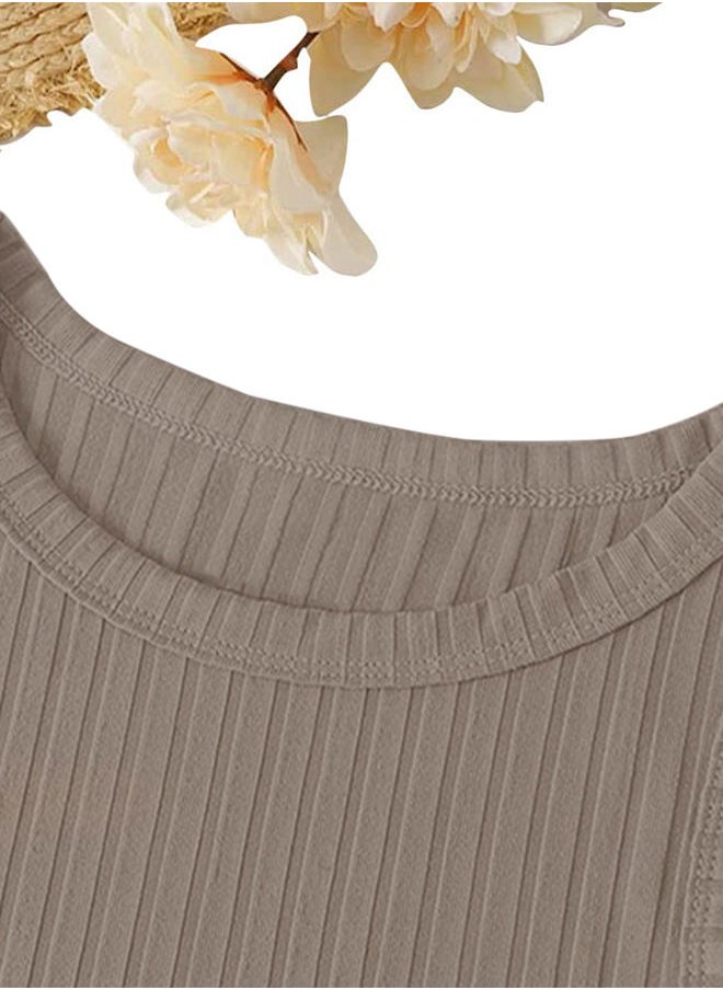 Nileton Ribbed Knit Top Crew Neck  - Rib Knit - Cotton  - Image 2