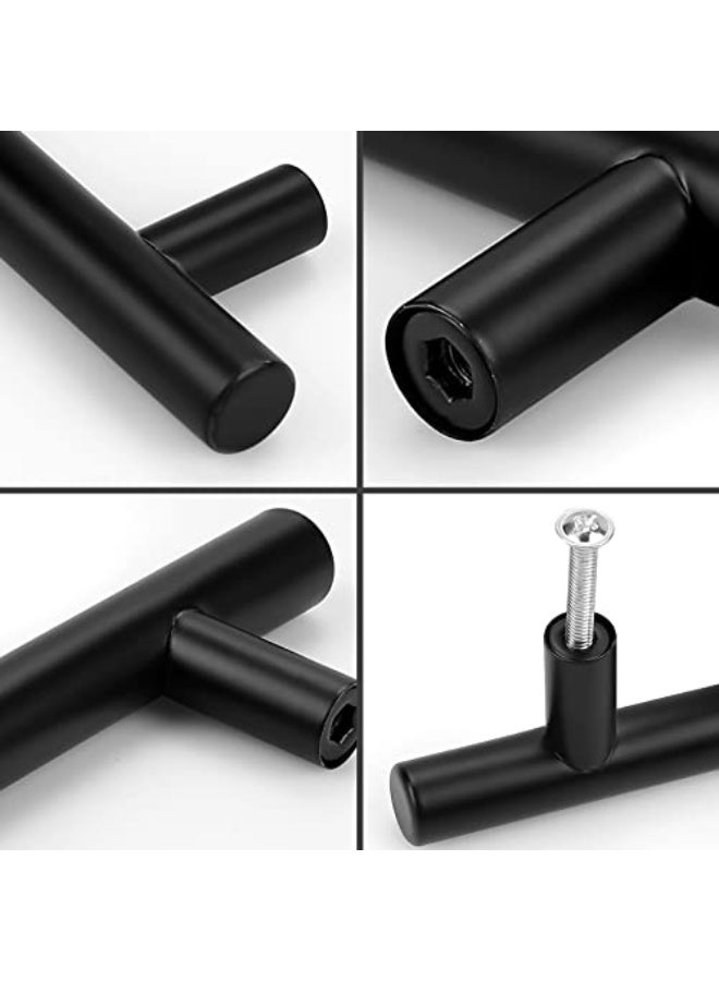 Probrico 5 Pack| Black Cabinet Knobs Drawer T Knobs Kitchen Single Hole Cabinet Knobs 2" Overall Length, 12mm Bar Diameter - Image 3