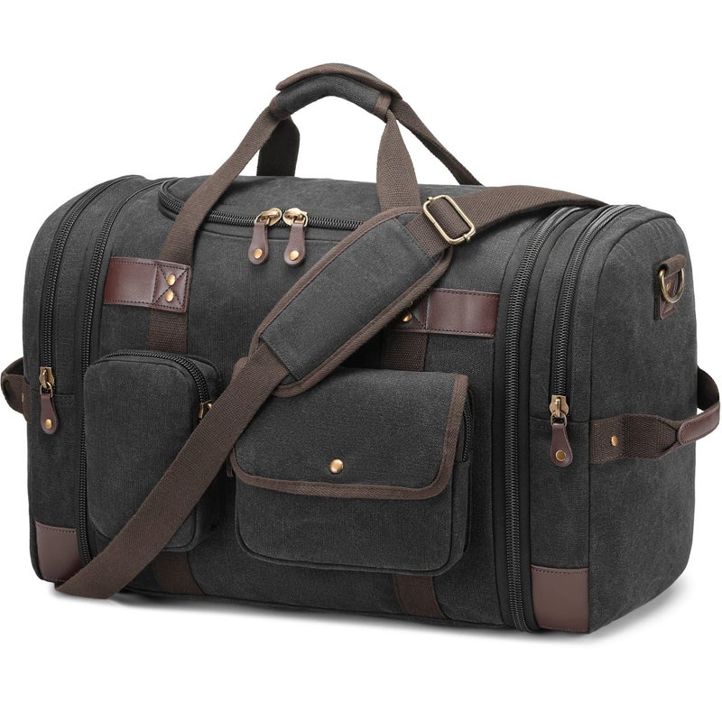 HNCTINNO Duffle Bag for Travel, 50L Carry On Duffle Bag for Airplanes, Canvas Overnight Weekender Bag for Men and Women - Image 1