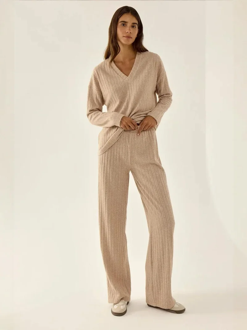 Beige Loungewear Co-ord