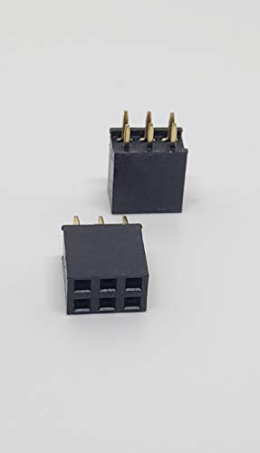 Connectors Pro 25-Pack 6P 2.54mm 0.1" Pitch PCB Female Pin Headers 2x3 Dual Rows 6 Pins Female Sockets to Male Straight PCB DIP, Double Rows PC Board Through-Board Strip (2x3-6P-25PK) - Image 3