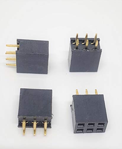 Connectors Pro 25-Pack 6P 2.54mm 0.1" Pitch PCB Female Pin Headers 2x3 Dual Rows 6 Pins Female Sockets to Male Straight PCB DIP, Double Rows PC Board Through-Board Strip (2x3-6P-25PK) - Image 1