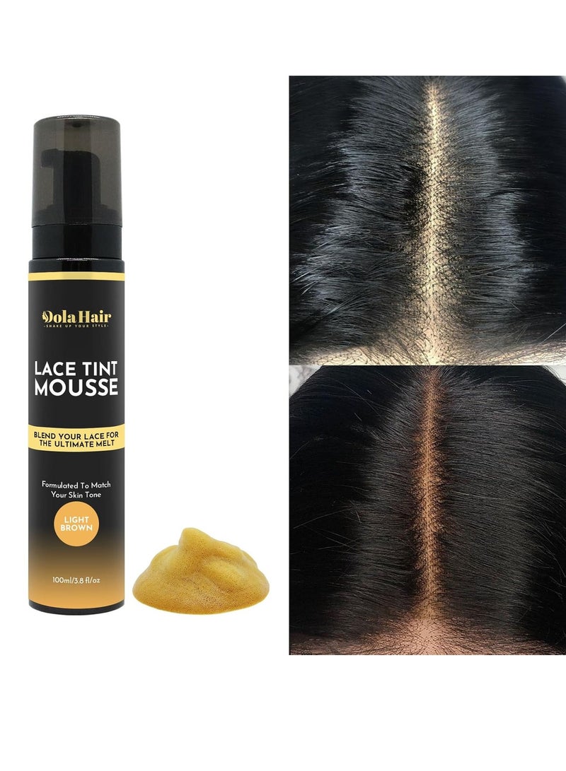 Dolahair Dolahair Lace Tint Mousse and Spray for Wigs - Melt Medium Brown and Light Brown Foam for Lace Frontal Wigs - Image 1