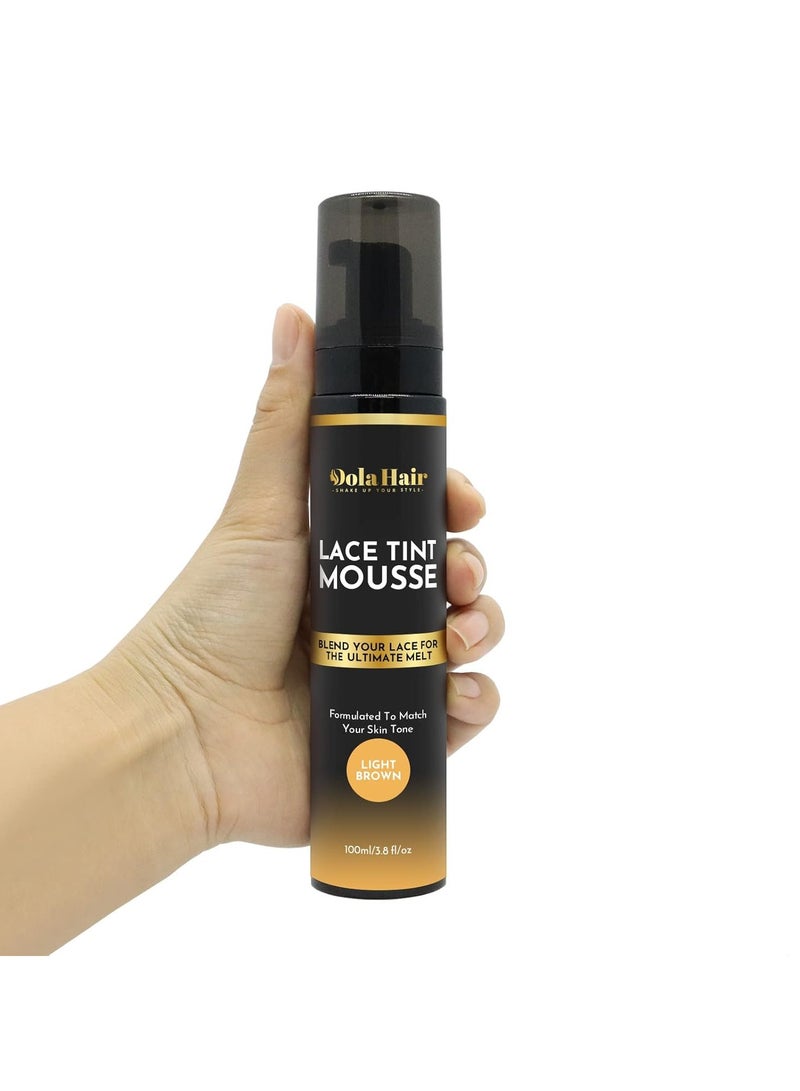 Dolahair Dolahair Lace Tint Mousse and Spray for Wigs - Melt Medium Brown and Light Brown Foam for Lace Frontal Wigs - Image 4
