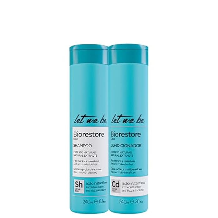 Let Me Be Biorestore Clear Duo – Shampoo & Conditioner Set (2x240ml / 8.1 fl.oz) – Anti-Frizz & Anti-Volume Daily Hair Care – Nourishing Formula for Soft, Smooth, and Manageable Hair - Image 1