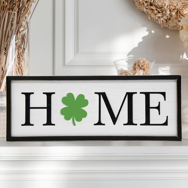 nuvagiki Interchangeable Home Signs 12 Pcs Seasonal Icons, St. Patrick's Day Home Sign Table Decorations Indoor, Openable Easy to Store Wooden Frames, Interchangeable Holiday Table Decorative Shelf Blocks - Image 2